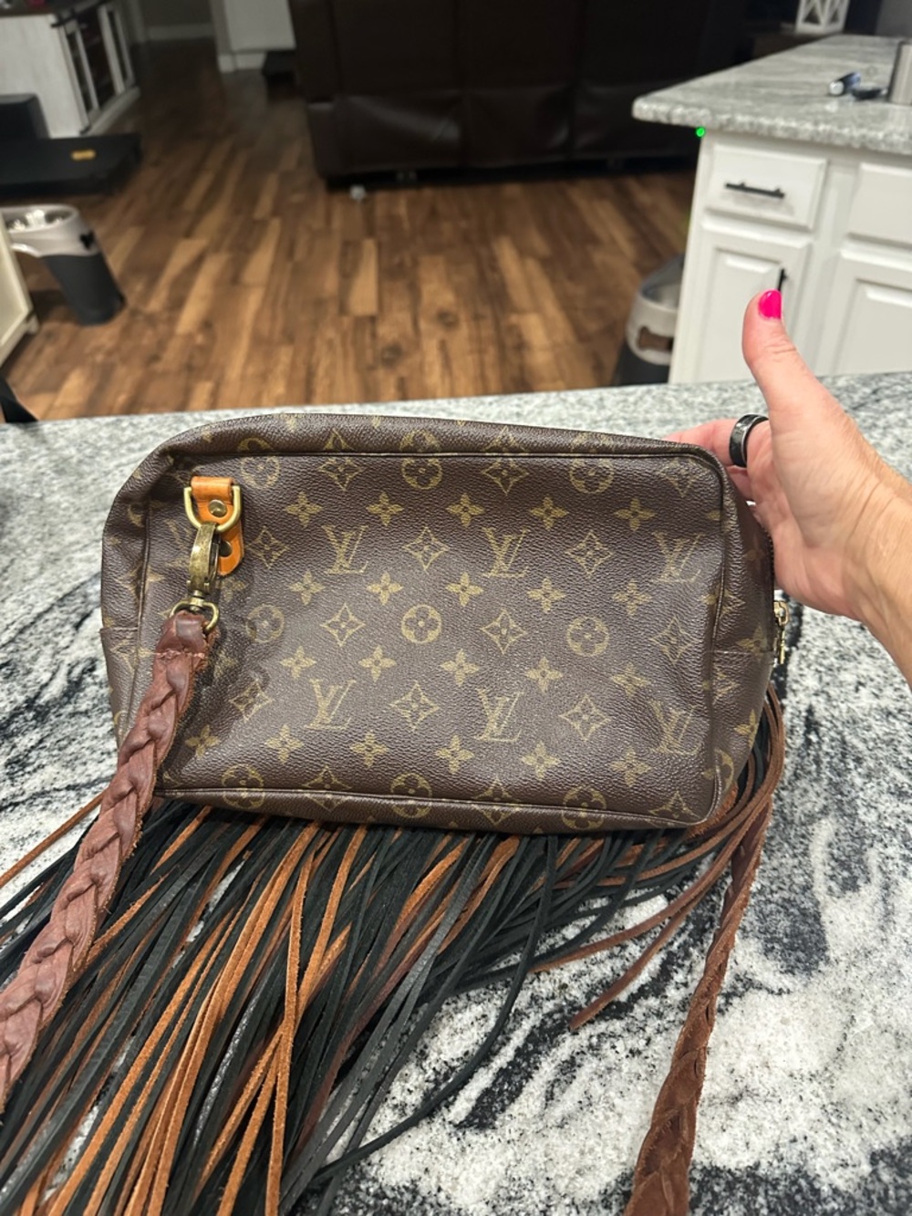 Louis Vuitton Brown Monogram Fringe Crossbody-purchased from vintage boho - Picture 3 of 6